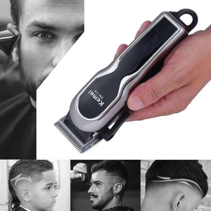 Imagem de Maquininha Maquina de Cortar Cabelo Profissional s/Fio KM119 Led Indicador