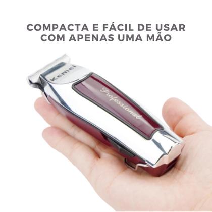 Imagem de Maquininha Profissional Acabamento P/ Barbearia Kemei 9163