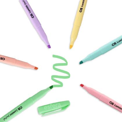 Imagem de Marca Texto Cis Lumini Pastel - Kit Com 6 Cores - Oferta