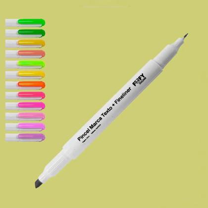 Imagem de Marca Texto e Fineliner 12 Unidades - Fofy