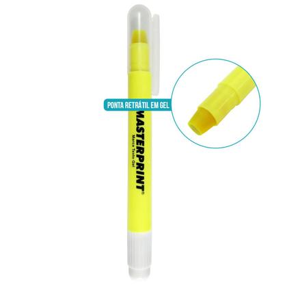 Marca Texto em Gel Amarelo Neon Ponta Retrátil MP 613 Masterprint Caixa com 6 Canetas Imagem de Marca Texto em Gel Amarelo Neon Ponta Retrátil MP 613 Masterprint Caixa com 6 Canetas