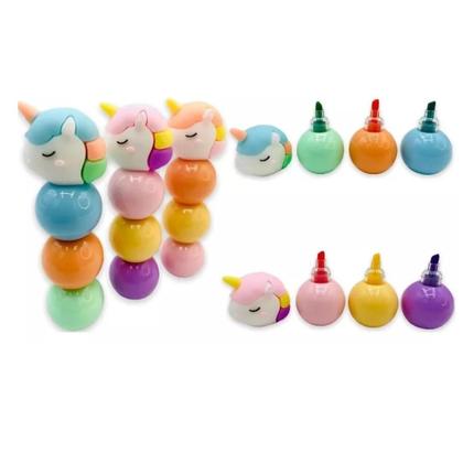 Imagem de Marca-texto Unicórnio 3 Cores Tons Pastel