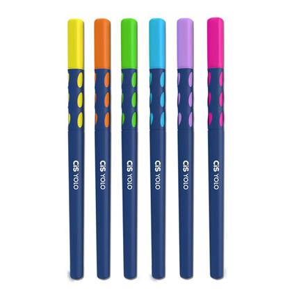 Imagem de Marca-Texto YOLO CiS Cores Vibrantes - 6 Unidades