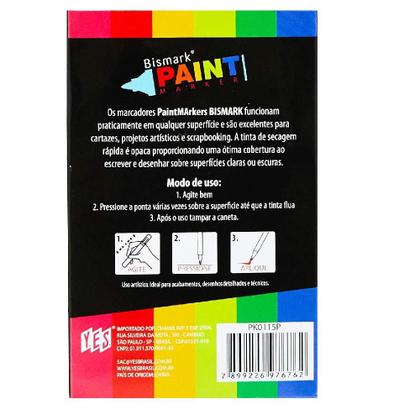 Imagem de Marcador Artístico Bismark Paint Marker 1.0-1.4mm 15 Cores