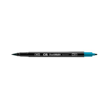 Imagem de Marcador Artístico Cis Dual Brush Fine Aquarelável Azul Oceano 0.8mm