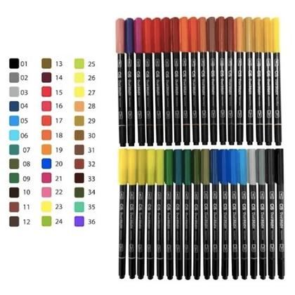 Imagem de Marcador Artístico Dual Brush Aquarelável com 36 cores - Cis