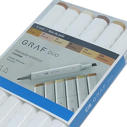 Imagem de Marcador Artístico Graf Duo Duas Pontas CiS 6 Tons de Pele