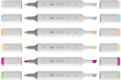 Imagem de Marcador Artístico Graf Duo Tons De Pastel  6 Cores Cis 6320