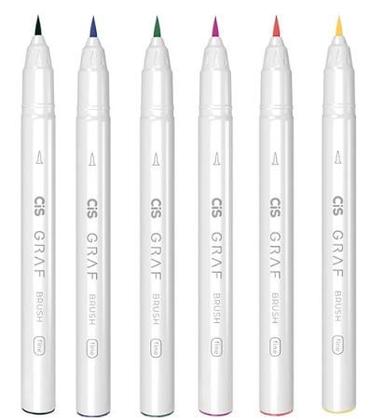 Imagem de Marcador Artístico Ponta Pincel Graf Brush Pen Fine - 06 Cores