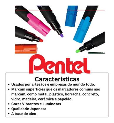 Imagem de Marcador AZUL CELESTE Pentel Permanente Paint Marker - MMP20-SO