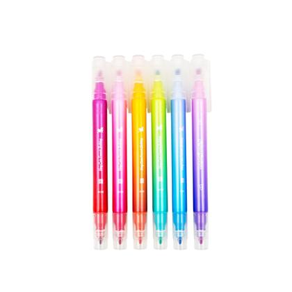 Imagem de Marcador Bicolor Ponta Dupla De Marca -Texto e Canetinha Macia 2 Em 1 Ideal Para Grifar e Pintar Rebecca Bonbon Skypaper