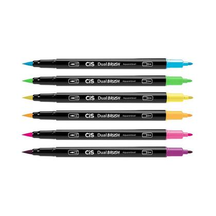 Imagem de Marcador Cis Dual Brush Neon 06 Cores