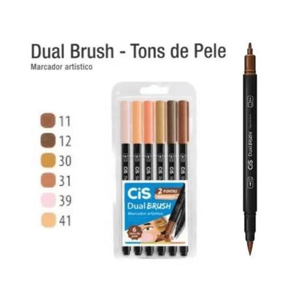Imagem de Marcador Cis Dual Brush Tons Pele 06 Cores