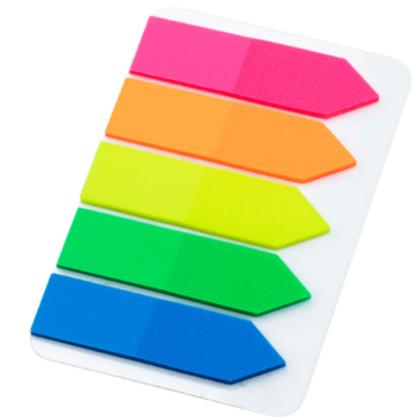 Imagem de Marcador de Páginas Modelo Seta 12x44mm Neon Transl. 5 Cores