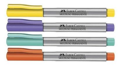 Imagem de Marcador Faber Castell Multiuso Permanente 1.0mm 4cores