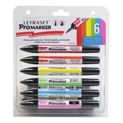 Imagem de Marcador LetraSet Promarker Tons Vivos 6 Unidades