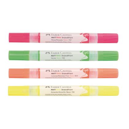 Imagem de Marcador Multimark Criativo Shake & Paint Neon 4 Unidades FABER-CASTELL