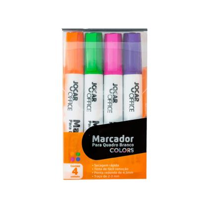 Imagem de Marcador para Quadro Branco Colors Estojo c/ 4 Unidades Jocar Office Leonora - 96136