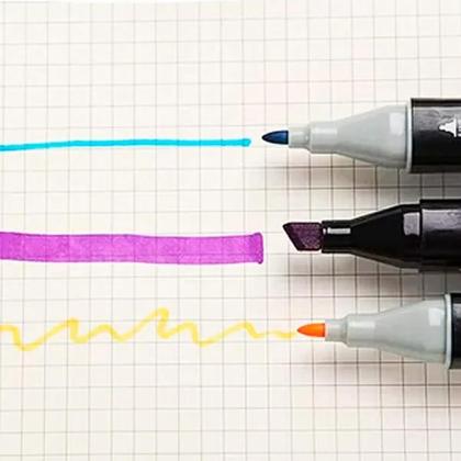 Imagem de Marcadores Canetinhas Coloridas Escolar Ponta Dupla com 24 Cores