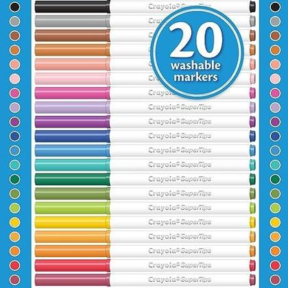 Imagem de Marcadores Crayola Super Tips 20 cores laváveis