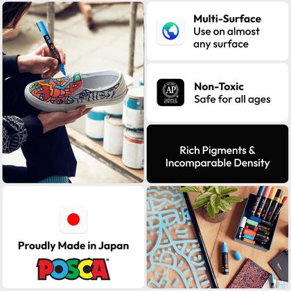 Imagem de Marcadores de pintura Posca 16 Materiais de arte para tecidos de pintura rupestre