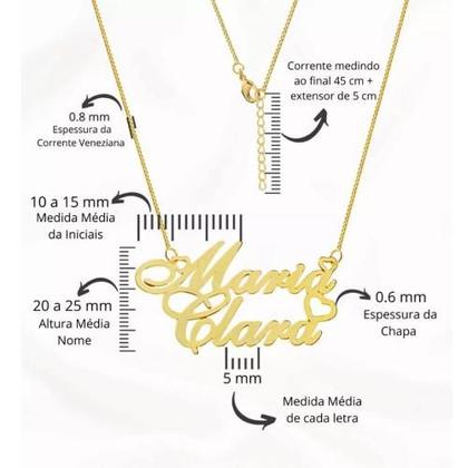 Imagem de Maria sofhia colar de nome folheado a ouro 18k