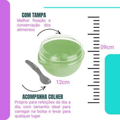 Imagem de Marmita Bowl Com Colher e Tampa Armazenamento 500ml Plasvale