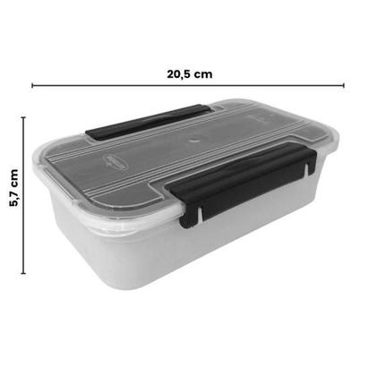 Imagem de Marmita Com Compartimento de Talheres 780ml Multiuso Preto