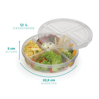 Imagem de Marmita Conservadora de Alimentos 4 Divisórias 22x5CM Premier Natural Nitron