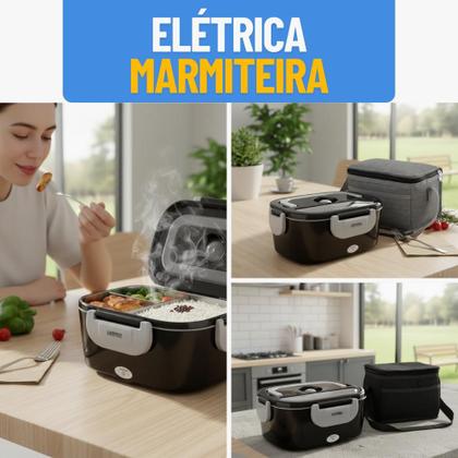Imagem de Marmita Elétrica Bivolt Portátil  Kit Com Bolsa Térmica  Aquecer Almoço Comida Trabalho Rua