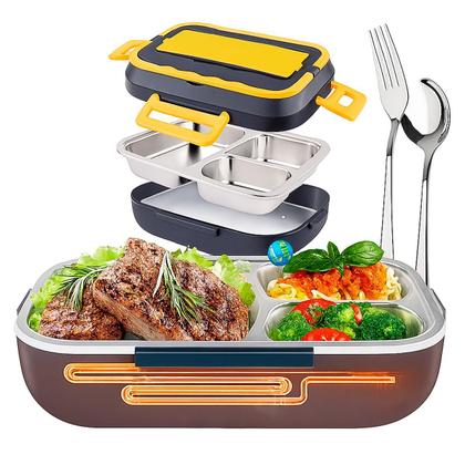 Imagem de Marmita Elétrica de Tomada e Carro Bivolt com Divisórias e Tampa com Trava Lateral