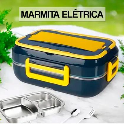Imagem de Marmita Elétrica de Tomada e Carro Bivolt com Divisórias e Tampa com Trava Lateral
