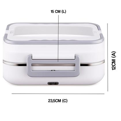 Imagem de Marmita Elétrica de Tomada e Carro Bivolt com Divisórias e Tampa com Trava Lateral