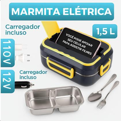 Imagem de Marmita Elétrica Inox 110V/220V Para Casa e Veículo