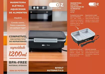 Imagem de Marmita Elétrica Portátil Aquecedor De Alimentos A Vapor Bivolt 100W 1200ml
