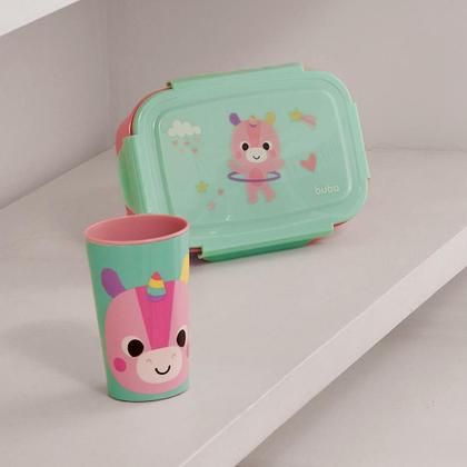 Imagem de Marmita Lancheira Infantil Bento Box Pote Aluminio Potinho com Divisória  Bubazoo - Buba