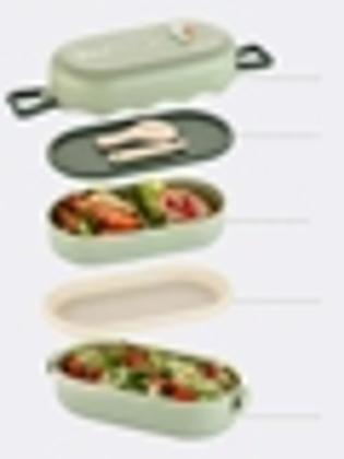 Imagem de Marmita / Lunch box modelo Japonês Bento - Para adultos e crianças - Azul - 850 ml