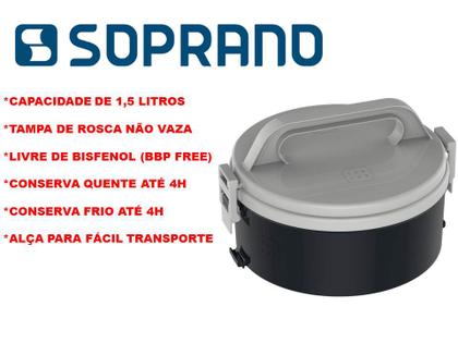 Imagem de Marmita Térmica 1,5 L Com Alça Tekcor Microondas Soprano
