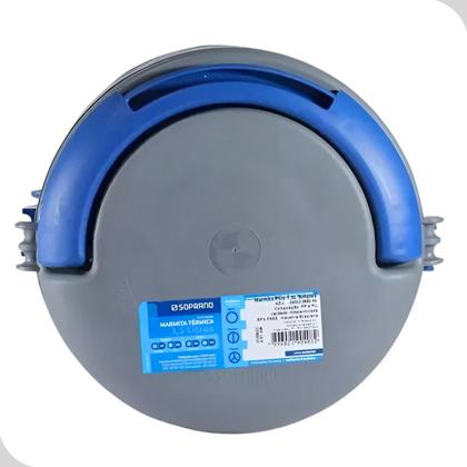 Imagem de Marmita Termica 1,5L Sem Divisória Com Alça Azul Soprano