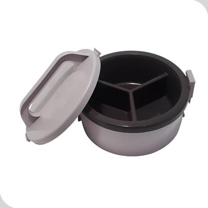 Imagem de Marmita Termica Com Divisória Comida 1,5L Cinza Alimento Soprano