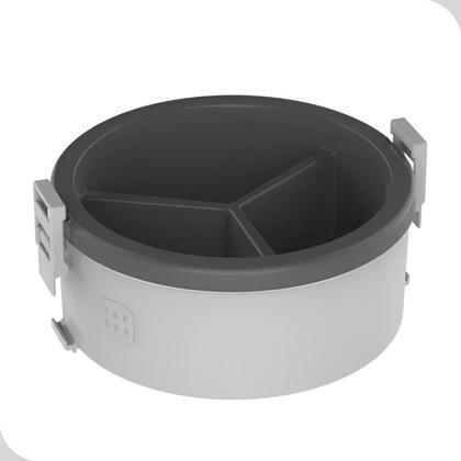 Imagem de Marmita Termica Com Divisória Comida 1,5L Cinza Alimento Soprano