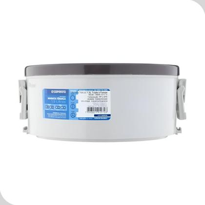 Imagem de Marmita Termica Com Divisória Comida 1,5L Cinza Alimento Soprano