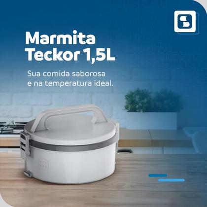 Imagem de Marmita Termica Com Divisória Comida 1,5L Cinza Alimento Soprano