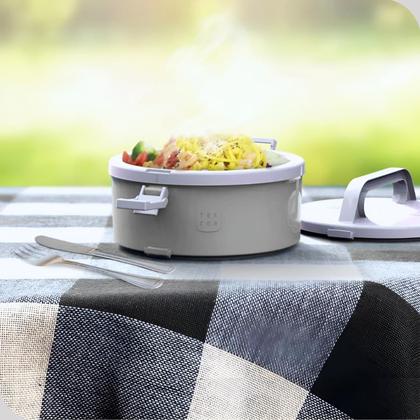 Imagem de Marmita Termica Com Divisória Comida 1,5L Cinza Alimento Soprano