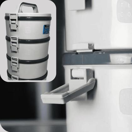 Imagem de Marmita Termica Com e Sem Divisoria Kit 4 Peças 1,5L Alça Trava Soprano