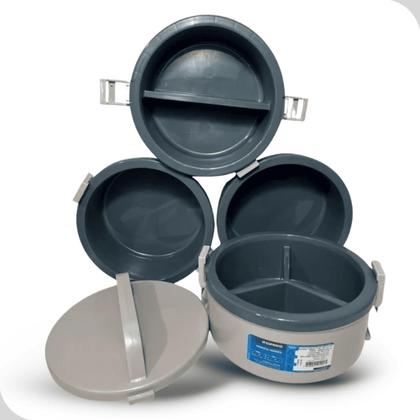 Imagem de Marmita Termica Com e Sem Divisoria Kit 4 Peças 1,5L Alça Trava Soprano