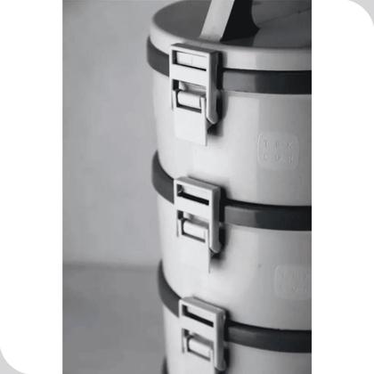 Imagem de Marmita Termica Com e Sem Divisoria Kit 4 Peças 1,5L Alça Trava Soprano