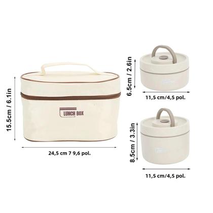 Imagem de Marmita Térmica De Aço Inoxidável 304 Selada Multifuncional Portátil Com Bolsa