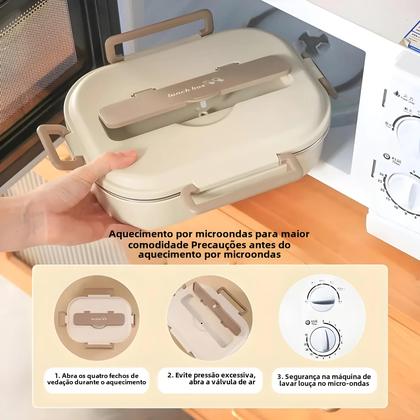 Imagem de Marmita Térmica De Aço Inoxidável Para Trabalhadores De Escritório E Estudantes, Bento Portátil