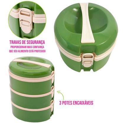 Imagem de Marmita Termica Pratik 3 Andares, Jogo de Pratos com Divisorias